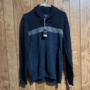 Men's Turtleneck Sweater in Black and Gray